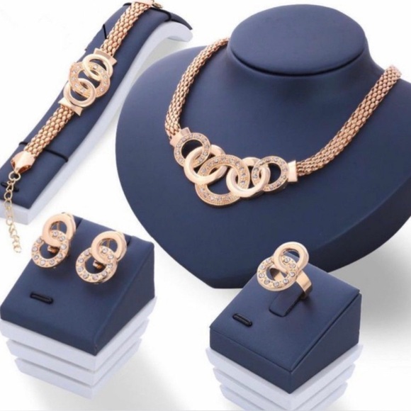 Jewelry - Fashion Women Necklace Bracelet Earrings Ring Set Jewelry Set -New